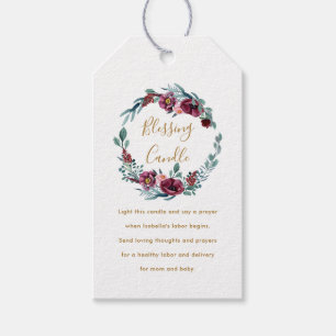 Burgundy Bloral Christlich Segen Candle Gebet Geschenkanhänger