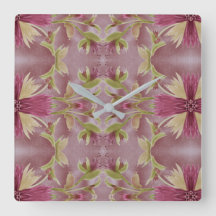 Burgundy Bloral Clock