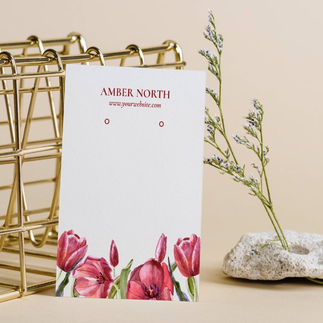 Burgundy Blume Schmuck-Ohrring-Anzeige Visitenkarte (Von Creator hochgeladen)
