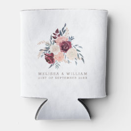 Burgundy Blumenbricht und Groom Ivory Wedding Dosenkühler