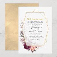 Burgundy & Blush Bloral Geometric 50 Jahre alt
