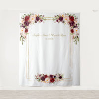 Burgundy Blush Blume Gold Wedding Foto Stand