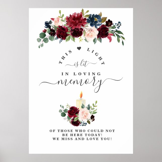 Burgundy-Blush-Blume im Liebesgedächtnis Poster (Vorne)