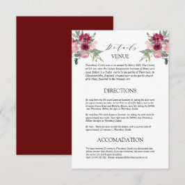 Burgundy & Blush-Bouquet - Hochzeitsdetails - Umsc Begleitkarte