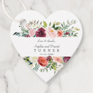 Burgundy Blush Elfenbein-Blume Geschenkanhänger