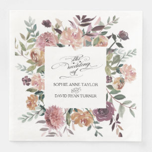 Burgundy Blush Elfenbeinblumenzeremonie Serviette