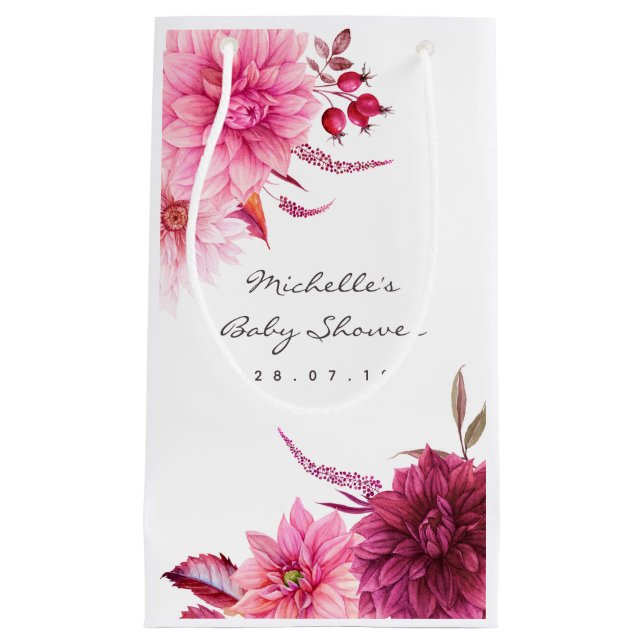 Burgundy & Blush Fall Babydusche Vielen Dank Kleine Geschenktüte (Vorderseite)