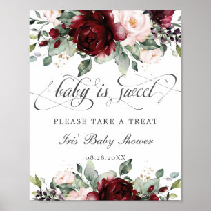 Burgundy Blush Floral Baby ist süß Nehmen Sie eine Poster