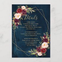 Burgundy Blush Floral Moderne geometrische Details