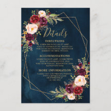 Burgundy Blush Floral Moderne geometrische Details