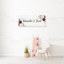 Burgundy Blush Floral Wedding Brautparty Name