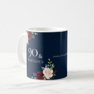 Burgundy-Blush-Frau 90. Geburtstagsgeschenk Kaffeetasse