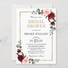 Burgundy Blush Modern Geometrisches Brautparty Einladung