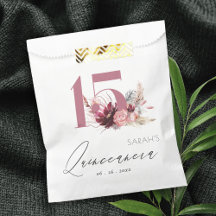 Burgundy Blush Pampas Grass Quinceanera