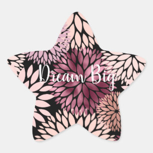 Burgundy Blush Pink Blume Stern-Aufkleber