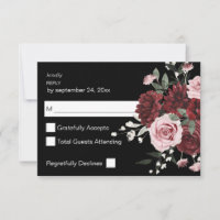 Burgundy & Blush Pink Floral 6 ni Mahlzeiten UAWG 
