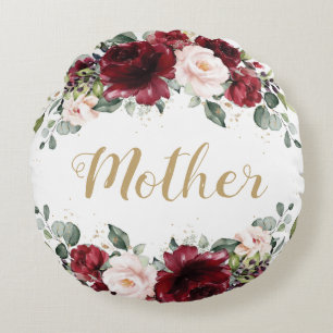 Burgundy Blush Pink Mama Mother Mother Day Rundes Kissen