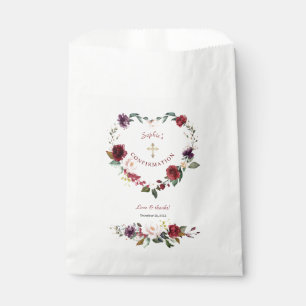 Burgundy Blush Plum Floral Girl Bestätigung Geschenktütchen