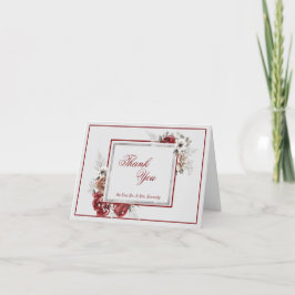 Burgundy Blush & White Roses Hochzeitsgeschenk Vie Dankeskarte