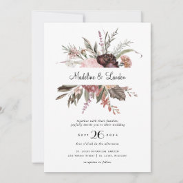 Burgundy Blush Wildblume Wedding Einladung
