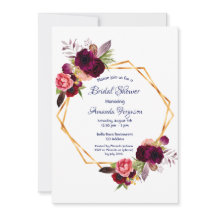 Burgundy Blüten Gold geometrisch boho Brautparty