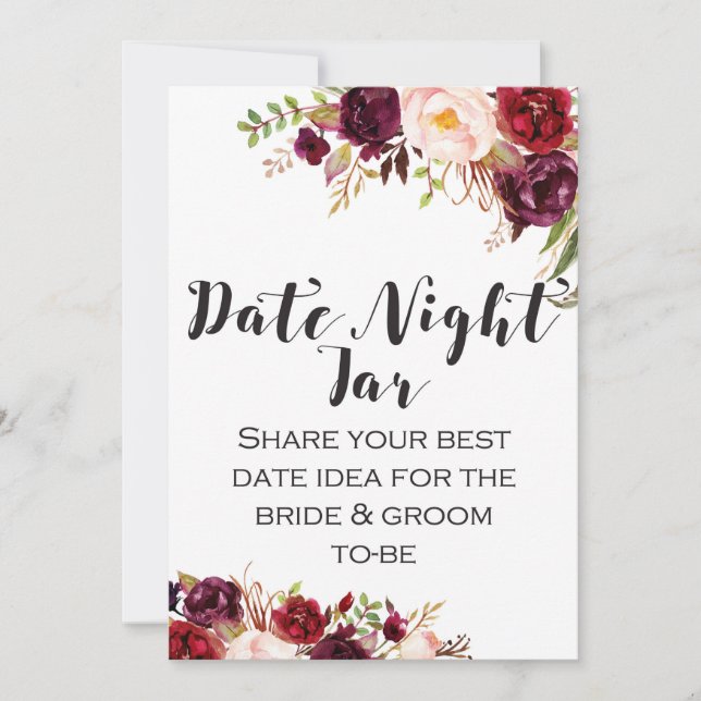 Burgundy Boho Blume Sign 12x18" Einladung (Vorderseite)