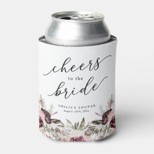 Burgundy Boho Floral Brautparty Dosenkühler