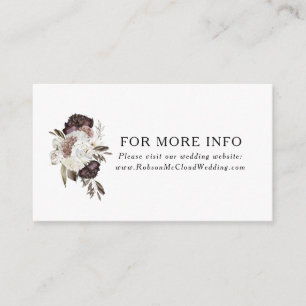 Burgundy Boho Floral Wedding Website Card Begleitkarte