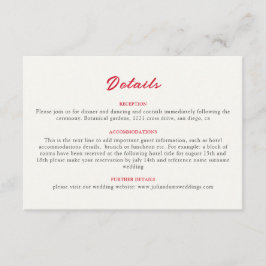 Burgundy Boho Rose Floral Pampas Grass Wedding Begleitkarte