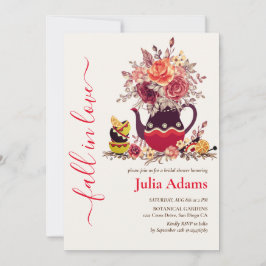 Burgundy Boho Rose Pampas Lemon Tea Brautparty Einladung