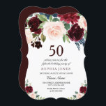 Burgundy Boho Watercolor Blush 50. Geburtstagspart Einladung<br><div class="desc">Burgundy Boho Wasserfarbe Blush 50. Geburtstagsparty Einladung Siehe Matching Sammlung in Nest und Nest Store Wir haben auch viele andere Einladungen und Sammlungen.</div>