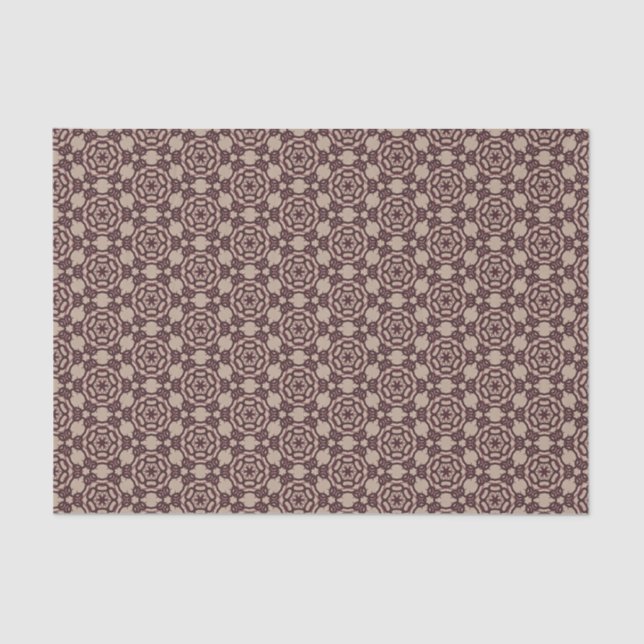 Burgundy Bold Lace on Taupe Modern Prairie Folk Seidenpapier (Vorderseite)