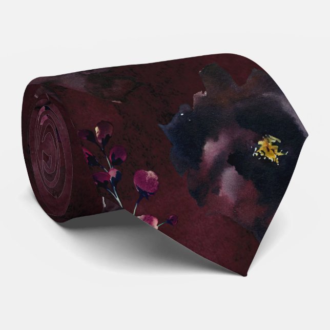 Burgundy Bordeaux Elegant Wedding Neck Tie Krawatte (Gerollt)