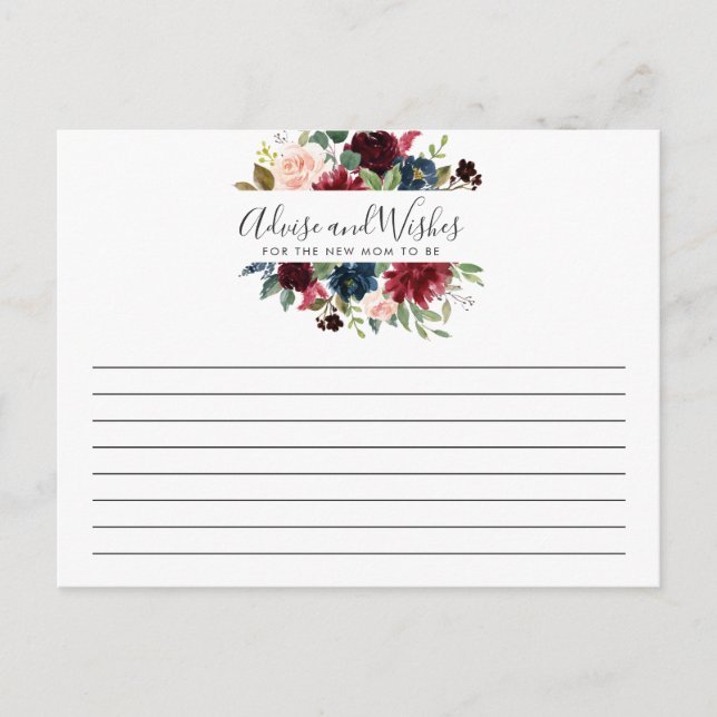 Burgundy Bouquet | Brautparty | Beratung/Wünsche Postkarte (Vorderseite)