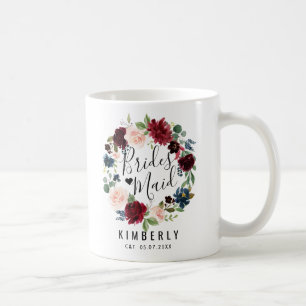 Burgundy Bouquet   Bridesmaid Kaffeetasse