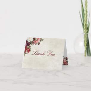 Burgundy Bouquet geklappt Dankeschön Karte