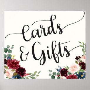 Burgundy Bouquet Karten und Geschenke Poster