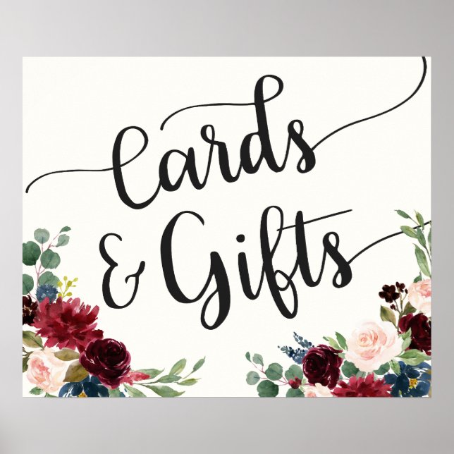 Burgundy Bouquet | Karten und Geschenke Poster (Vorne)