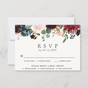 Burgundy Bouquet Overhang   UAWG   RSVP Karte