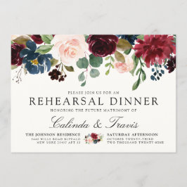 Burgundy Bouquet | Polterabend Einladung