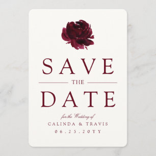 Burgundy Bouquet   Red Floral   Save The Date