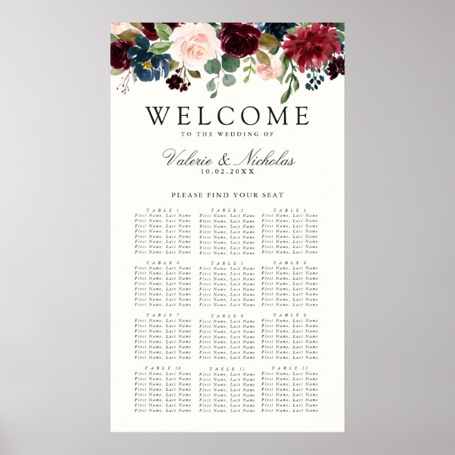 Burgundy Bouquet | Tabelle 12 — Floral Poster (Vorne)