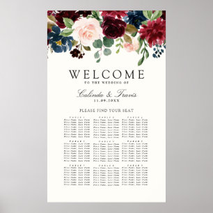 Burgundy Bouquet Tabelle Floral 9 Poster