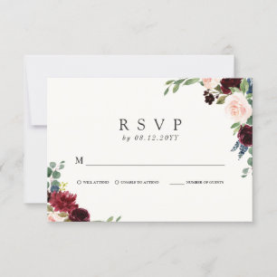 Burgundy Bouquet   UAWG   RSVP Karte