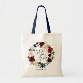 Burgundy Bouquet Wreath | Schwester der Braut Tragetasche
