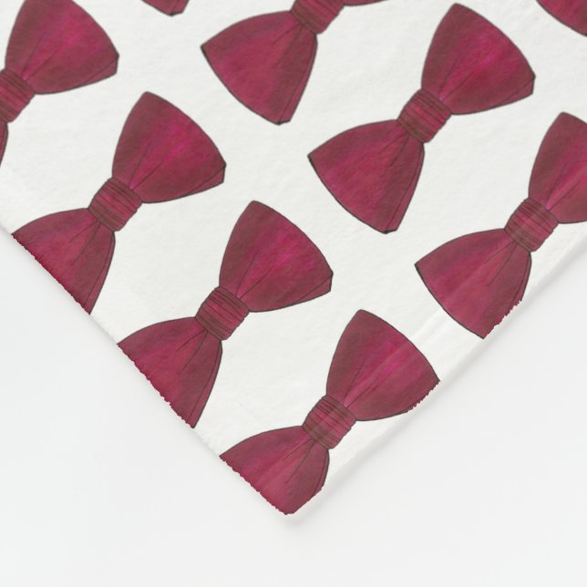 Burgundy Bowtie Wedding Groom Bachelor Party Fleecedecke (Ecke)