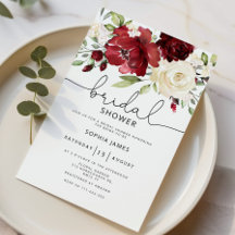 Burgundy Bridal Dusche Einladung