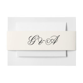 Burgundy Bride Groom Initials Wedding Einladungsbanderole