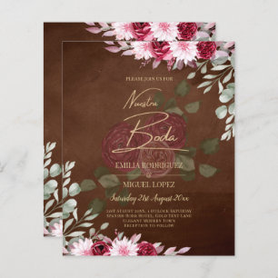 Burgundy Brown Floral Winter Hochzeit im Herbst ei