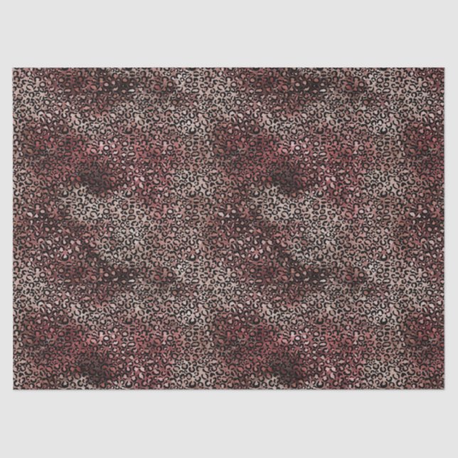 Burgundy Brown Leopard Print Seidenpapier (Vorderseite)